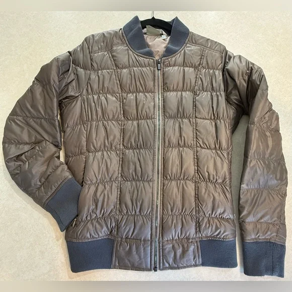 Athleta Taupe Quilted Bomber Jacket - Picture 1 of 7